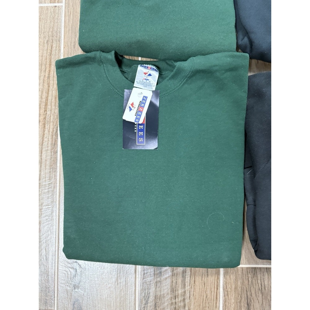 Lot Of 4 Vintage Blank Crewneck Sweater Jerzees/Fruit Of The Loom Green/Black L - Picture 4 of 5